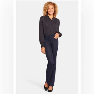 NYDJ Barbara Bootcut High Rise Studded Rhinestone Back Pocket Jeans Size 14P